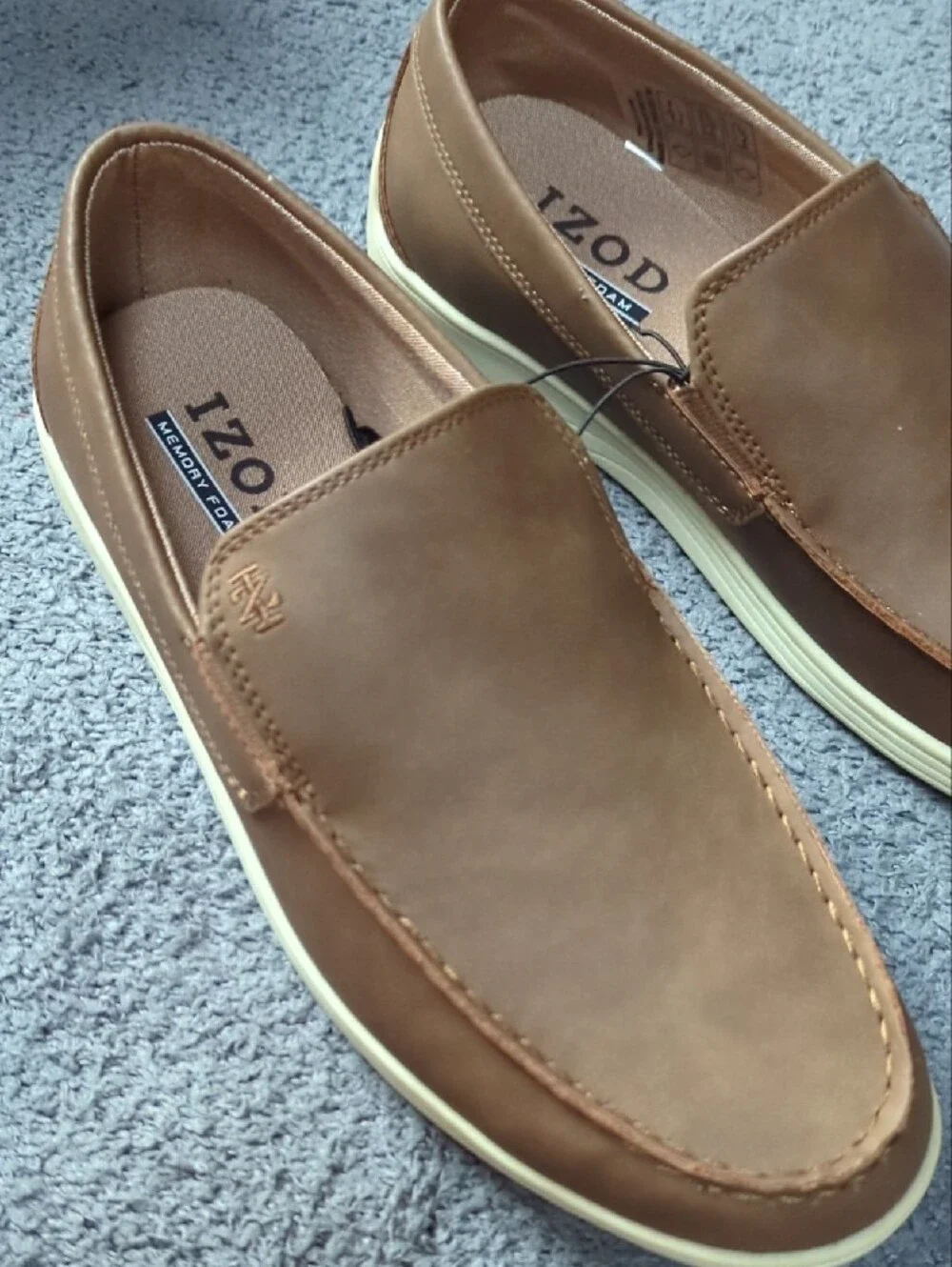 Izod Men's Memory Foam Seapoint Tan Slip-On Loafers